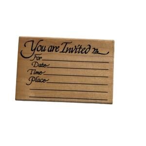 Stampendous You're Invited Invitation Rubber Stamp Event